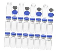 Hohopeti 20pcs 3ml Small Glass Vials for Liquid Storage Sample Bottles Caps Suitable for Essential Oils and Freeze-dried Powder