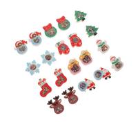 Hohopeti 20pcs Christmas Mini Resin Pendants Embedded Movable Colored Rhinestones, DIY Jewelry Accessories for Holiday Crafting and Festive Decoration