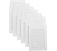 Hohopeti 20pcs Displaying Photo Cards Sleeves Card Covers Kraft Paper White Delicate Design Keeps Desktop Neat Protective Sleeves for Id and Photos