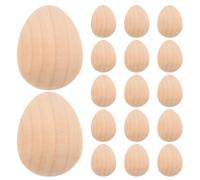 Hohopeti 20pcs DIY Wooden Easter Eggs Set Medium 3.5x3.5x4.5cm Unpainted Wooden Eggs for Craft Painting Drawing Props for Holiday Art Projects