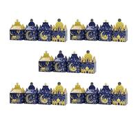 Hohopeti 20pcs Eid Mubarak Treat Boxes with Handle Ramadan Candy Favor Boxes Featuring Mosque Moon Star Castle Designs Portable Eid Snack Packaging for Islamic Celebrations and Birthday