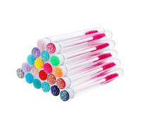 Hohopeti 20Pcs Eyelash Brush Tubes and Mascara Wands Set, Mixed Color Lash Extension Makeup Tool with Empty Eyelash Cream Bottles for Professional Eye Makeup