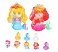 Hohopeti 20pcs Mermaid and Duck Miniature Figures for Garden Micro Landscape Craft Decorations for Party Favors DIY Tiny Ornaments for Aquarium and Fairy Garden Design