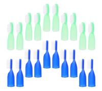 Hohopeti 20pcs Mini Prison Toothbrushes with Soft Short Handles, Anti-self- Finger Tooth Brushes, Small Manual Teeth Cleaning Tools for Detention and Mental Health Care (Blue Light Green)