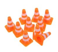 Hohopeti 20pcs Mini Traffic Cones and Road Signs for Plastic Construction Traffic Scene with Bright Colors for Parent-interaction