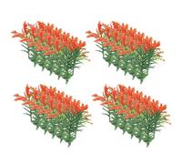 Hohopeti 20Pcs Miniature Doll House Plant Models, 5Cm Orange-Red Artificial Shrubs for Micro Landscape, Simulated Greenery Decor for Dollhouse and Craft Scenery