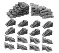 Hohopeti 20pcs Miniature Resin Dollhouse Steps Straight Curved Stone Staircase Decorations for DIY Fairy Garden Bonsai Landscaping and Tiny House Accessories