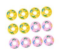 Hohopeti 20pcs Miniature Swim Rings Decorative Cartoon Pool Float Ornaments for Dollhouse and Photography Props Small Cute Mini Swim Rings with Pink and Yellow for Home Decor