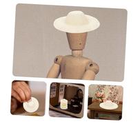 Hohopeti 20pcs Miniature Woven Doll Hats DIY Craft Accessories Small Cloth Hat Photo Props for Mini Houses and Doll Decorations in Beige