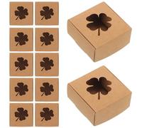 Hohopeti 20pcs Retro Box Soap Packaging Holder Kraft Box Four Leaf Pattern for Homemade Soap Making Supplies