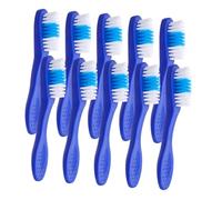 Hohopeti 20pcs Secure Toothbrushes with Short Handle and Rounded Edges for Safe Use in Prisons Detention Psychiatric Hospitals Portable Blue Brushes for Travel and Small Space Cleaning