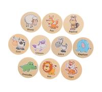 Hohopeti 20pcs Wooden Memory Game Cards Montessori Educational Early Learning Cognitive Development Matching Game for Brain Training and Logical Thinking