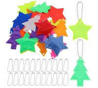 Hohopeti 24 Pcs Backpack Pendant Ornaments Reflective Tag Reflector Pendants Reflector Hanging Reflection Keychain Clothes Tree