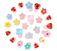 Hohopeti 24 pcs Silicone Pedicure Toe Separators for Women Soft Flexible Toe Spacers for Nail Polish Application Decorative Flower and Heart Design for Salon and Home Use