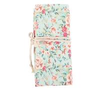 Hohopeti 24holes Portable Canvas Roll up Pencil Case Durable Storage Pouch for Artists Students Travelers Holds Pens Cute Floral Design Easy Organization for School Office