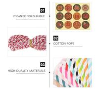Hohopeti 24pcs Christmas Kraft Paper Candy Bags Set with 12 Color Varieties, Number Stickers, Colored Clips, and 10M Red-White Cotton Twine - Food-Safe Packaging for Holiday Treats and