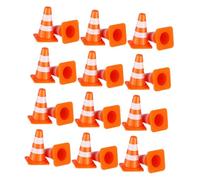 Hohopeti 24pcs Mini Traffic Cones for Orange Tiny Road Signs Construction Barriers Educational for Pretend Play Dollhouse Accessories Enhancing Spatial Skills and Traffic Safety Awareness