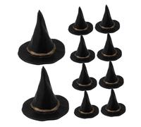Hohopeti 24Pcs Mini Witch Hat Decorations for Halloween Party DIY Craft Accessories Compact Black Miniature Hats for Dollhouse Decor and Themed Events Spooky Whimsical Design