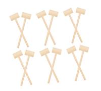 Hohopeti 24pcs Mini Wooden Mallets for Crafts Ergonomic Small Hammer for Chocolate Cracking Party Games DIY Tool Solid Wood Smooth Finish Safe Play