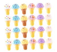 Hohopeti 24Pcs Miniature Ice Cream Cone Models Bright DIY Dollhouse Accessories for Miniature Scene Decoration Compact Realistic Food Props for Tiny House and Mini Ice Cream Shop Display