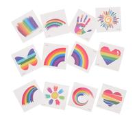 Hohopeti 24pcs Rainbow Flag Face Stickers Gay Pride Temporary Lgbtq Parade Celebration Decorations for Adults Comfortable