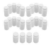 Hohopeti 24pcs Wide Mouth White Plastic Pill Bottles Refillable Travel Medicine Containers with Screw Caps for Tablets Capsules and Supplement Storage