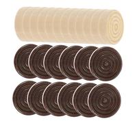 Hohopeti 24pcs Wooden Checkers Pieces Round Backgammon Chess Draughts Game Accessories Lightweight Portable Educational Board Replacement for Adults