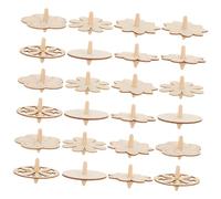 Hohopeti 24Pcs Wooden Gyro DIY Painting Unfinished Wood Tops Educational Spinning for Boys and Creative Hand Rotation Craft