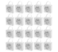 Hohopeti 25pcs Easter Candy Packaging Box with Handle, White Hollow out Rectangle Treat Box for Spring Party Favors and Wrapping