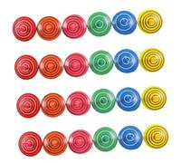 Hohopeti 25pcs Montessori Wooden Spinning Tops Small Peg-top for Cognitive Development Fine Motor Skills Training Sensory Fidget Plaything for School and Home Use Random Color