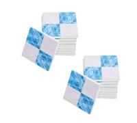 Hohopeti 27Pcs Miniature Wooden Dollhouse Floor Tiles Blue White Ceramic Pattern for Mini House Flooring and Craft Decoration Accessories