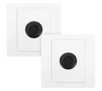 Hohopeti 2pcs 86-Type White Cable Entry Cover Plates Rubber Gaskets, Wall Switch Plates and Electrical Outlet Covers for Socket Hole Decoration and Cable Management