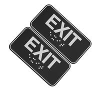 Hohopeti 2pcs Acrylic Exit Indicator Sticker Adhesive Emergency Exit Sign for Office Shopping Centers Indoor Vertical Sign Safety Reminder Decal