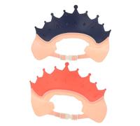 Hohopeti 2pcs Adjustable Bath Hat Soft Plastic Hair Washing Shield for Eye and Ear Protection Shower Cap with Crown Design Dual Use Bath and Sun Visor for Years