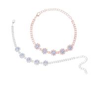 Hohopeti 2pcs Adjustable Elegant Pet Necklace with Rhinestones for Cats and Dogs Stylish Silver Rose Gold Collar Charms for Parties and Celebrations Comfortable Lightweight Jewelry