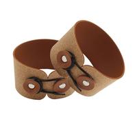 Hohopeti 2Pcs Adjustable Leather Coffee Cup Sleeves Reusable Insulated Bottle Covers Soft Cork Texture Brown Woodgrain Protect Hot Drinks for Outdoor Kitchen Cafe