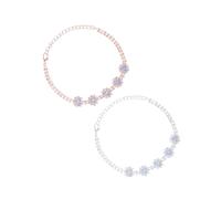 Hohopeti 2pcs Adjustable Rhinestone Pet Necklace Elegant Bling Dog Collar for Cats Comfortable Jewelry Chain Stylish Accessory for Pets Special Occasions and Daily Wear