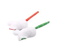 Hohopeti 2pcs Adorable Plush Mouse Cat Toys Interactive Fat Mice for Play Swatting Hunting Safe Material Orange Green for Kitten Teasing Engagement