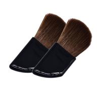 Hohopeti 2pcs Angled Blusher Brush Set Horn-effect Resin Handle and Natural Horse Hair Bristles, Portable Powder Foundation Applicator Brushes for Travel Makeup and Cosmetic Use