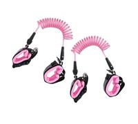 Hohopeti 2PCS Anti-Lost Wristband Strap with Lock and Rotating Head Pink Traction Safety Bracelet Prevent Lost Strap for Outdoor Crowds