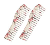 Hohopeti 2pcs Anti-static Hair Styling Combs for Men Salon Tooth Comb Detangling Brushes for Scalp Massage and Knot Removal White Household Hairbrushes for Shine and Growth