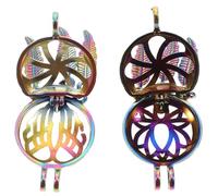 Hohopeti 2Pcs Aromatherapy Necklace Pendants Set, Hollow Lotus and Wing Essential Oil Diffuser Pendants with Tassel, Chic Fashionable Jewelry for Women