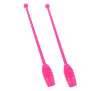 Hohopeti 2pcs Artistic Gymnastics Stick Colored Fitness for Adults Resin Calisthenics Prop for Rhythmic Gymnastics Training Design Pink