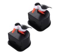Hohopeti 2pcs Automatic Bird-shaped Toothpick Dispenser Compact Small Toothpick Holder for Home and Restaurant Portable Dispense Container with Playful Design Travel-friendly Oral Hygiene