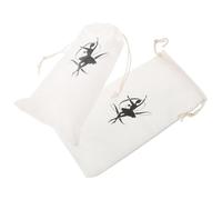 Hohopeti 2pcs Ballet Dance Shoe Bags Soft Satin Drawstring Pouches Anti-Scratch Shoe Storage Bags for Pointe White Velvet Lined for Dance Class and Travel