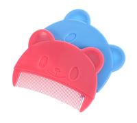 Hohopeti 2pcs Bear-shaped Comb for Newborns and Fine Tooth Cradle Cap Removal Comb Portable Lightweight Grooming Tool for Gentle Scalp Care and Hair Detangling in Blue and Pink