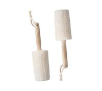 Hohopeti 2Pcs Biodegradable Loofah Back Scrubber with Wooden Handle Plant Fiber Bath Body Brush for Deep Exfoliating and Skin Cleansing Suitable for Men and Women Shower Use