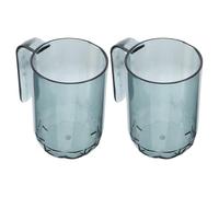 Hohopeti 2pcs Blue Tooth Rinsing Cups with Minimalist Luxury Design Portable Reusable Bathroom Toothbrush Holders for Home Office Travel Counter Organizer