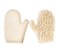Hohopeti 2pcs Body Exfoliator Gloves Scrubbing Glove Whole Sisal Hemp Reusable Not Scratch Skin Bathing Mitts for Adult