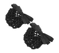 Hohopeti 2pcs Bow Hair Nets for Women Nurses and Service Staff Soft Comfortable Bun Covers with Elegant Bowknot Design Professional Hair Accessories for Healthcare Airline and Hospitality